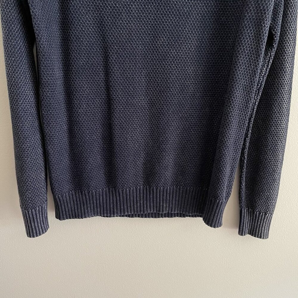 Thomas Sterling Men Sz S Navy Crewneck Long Sleeve Pullover Cotton Sweater NWT - Picture 2 of 11